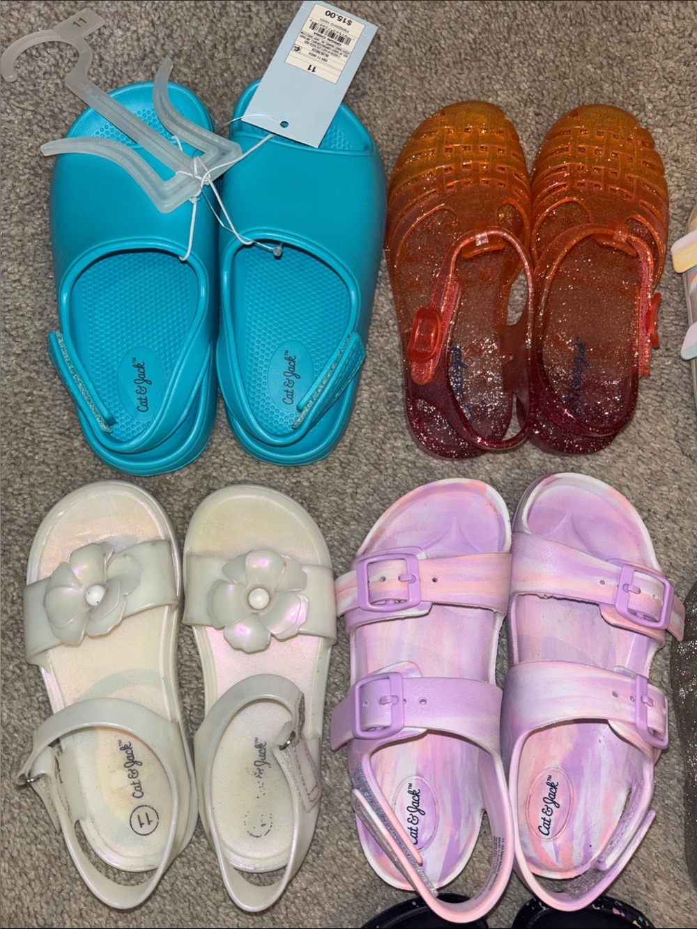 Girls Sandals Lot Assorted Colors - Picture 2 of 5